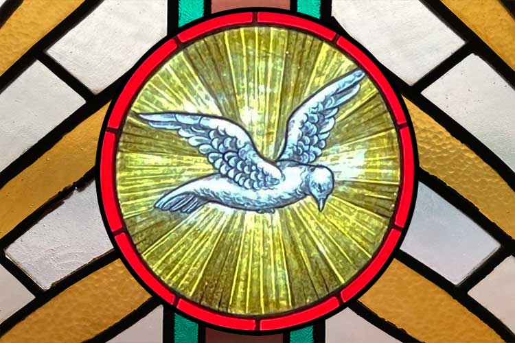 Holy Spirit stained glass window