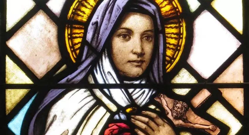 St. Thérèse of Lisieux stained glass window